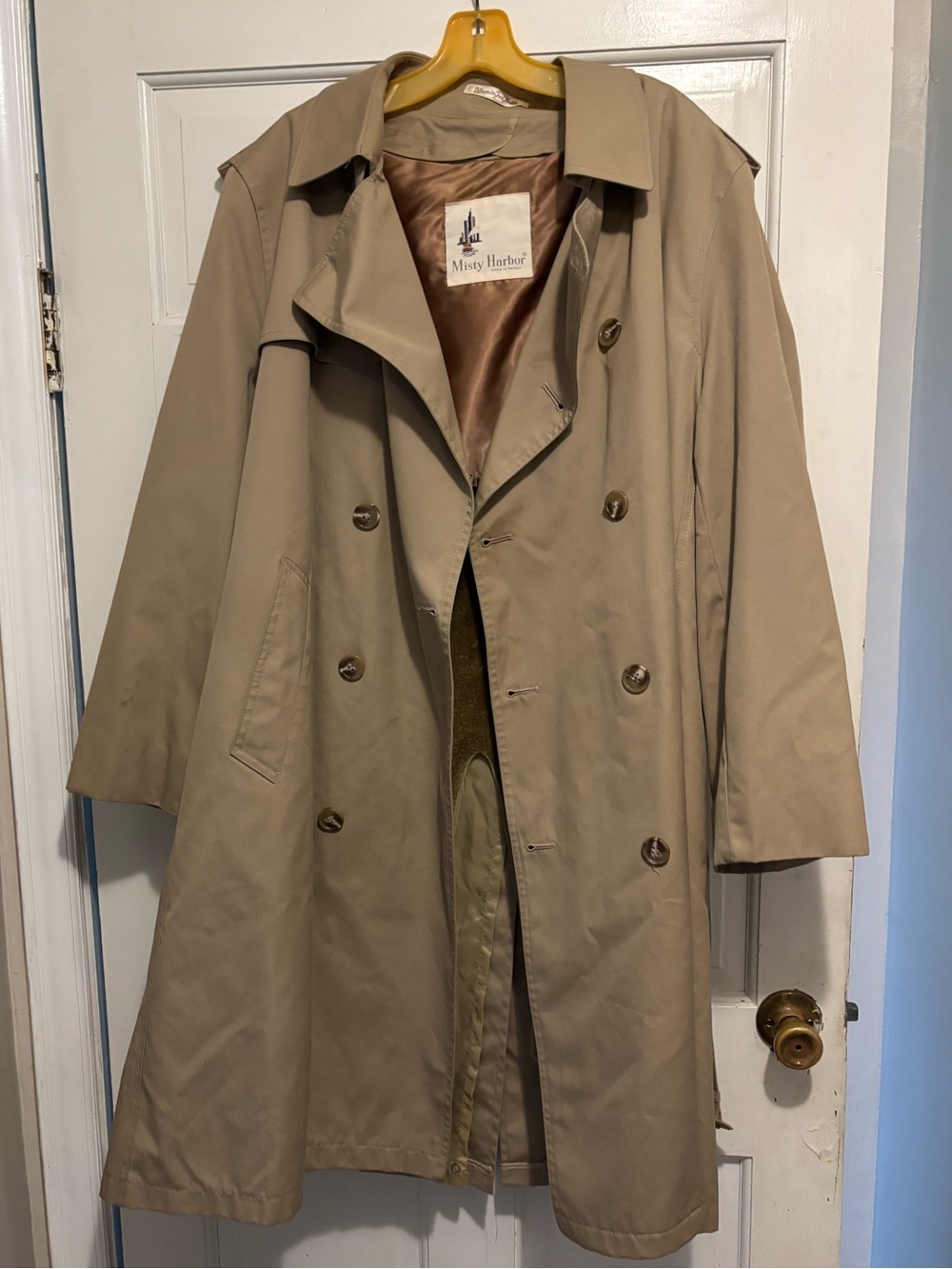 Misty Harbor Unisex Tan Double-Breasted Trench Coat